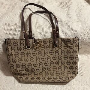 Michael Kors Tan and Brown Logo Tote